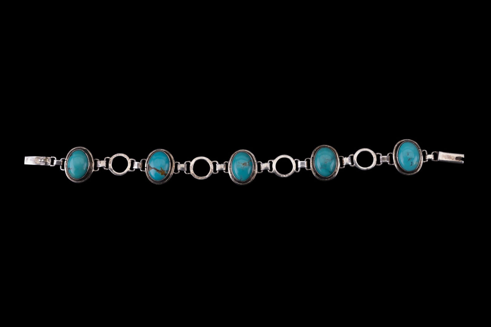 Vintage Sterling Artisan Turquoise Bracelet (1 of 3)
