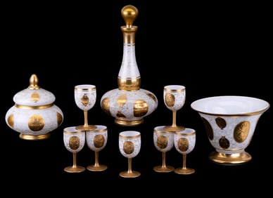 Imperlux Bohemian/Czech White/Gold Porcelain