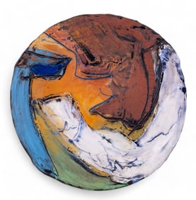 "White Wave" Abstract Art Pottery Charger