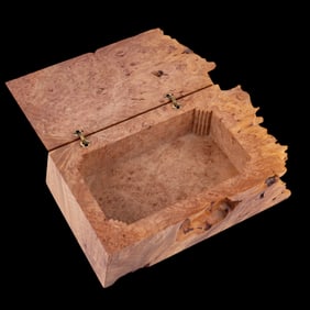 Michael Elkan Carved Birdseye Maple Burl Box