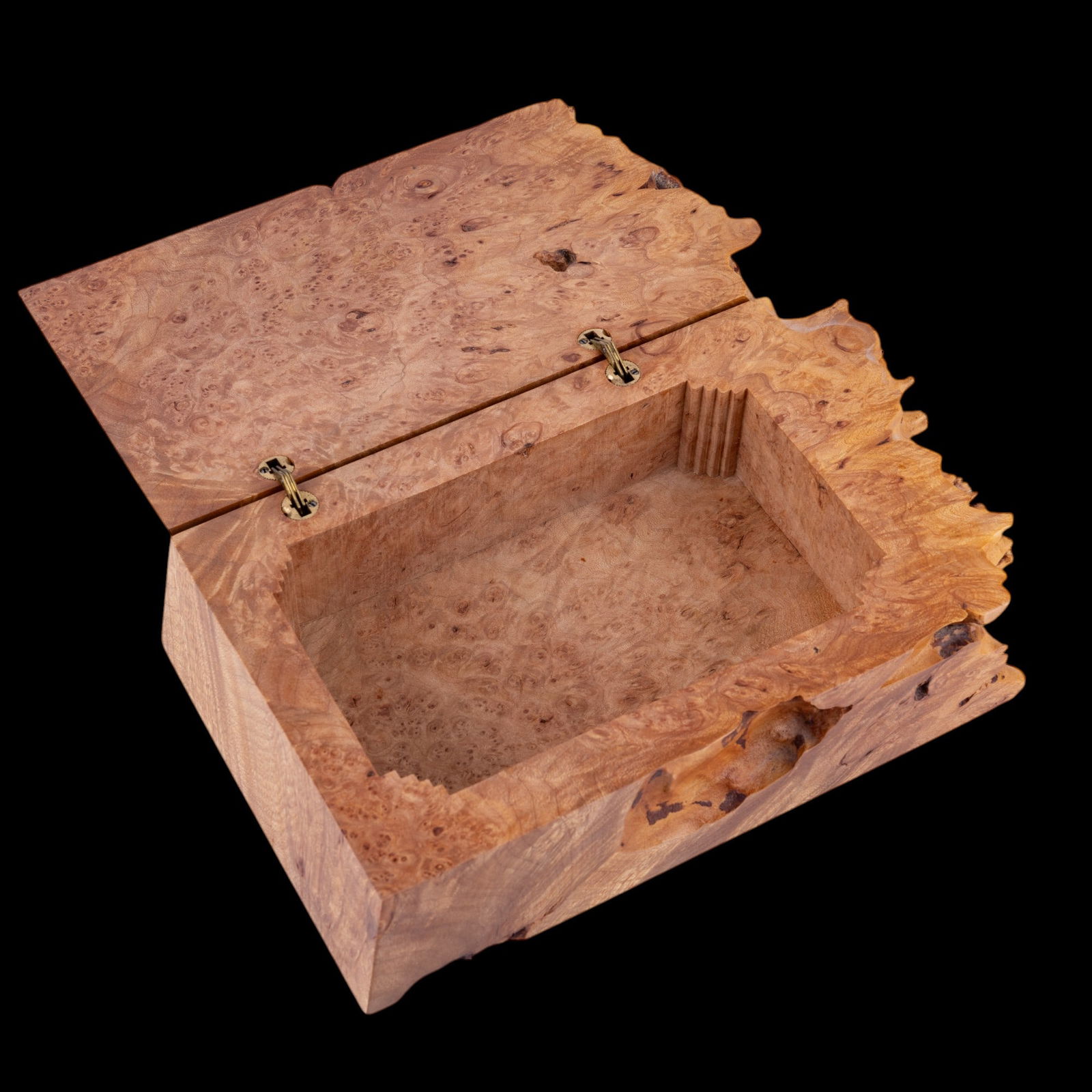 Michael Elkan Carved Birdseye Maple Burl Box (1 of 9)