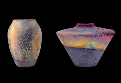 Norman Bacon Small Raku Vases (2)