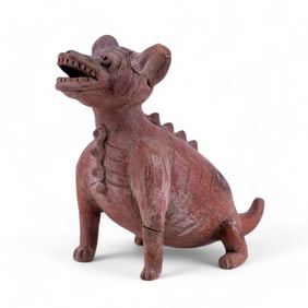 Pre Columbian Seated Colima Dog Effigy