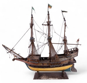 Early Large 3-Masted Warship Model