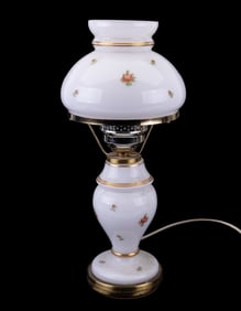 Antique White Hand painted Hurricane Lamp