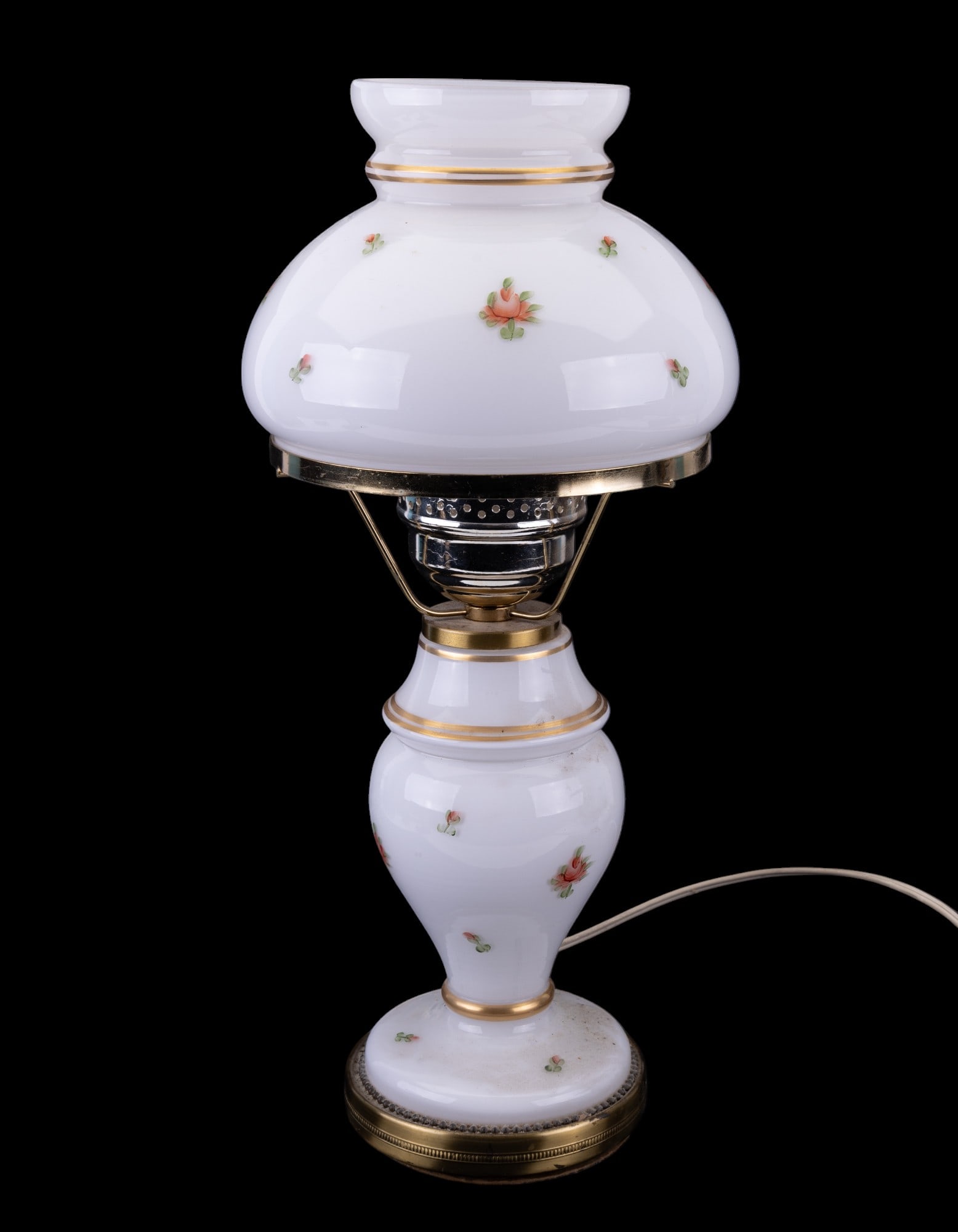 Antique White Hand painted Hurricane Lamp (1 of 12)