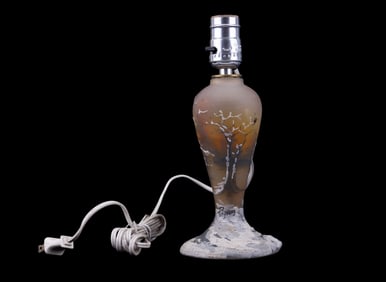 Peyhang French Signed Art Glass Lamp Base