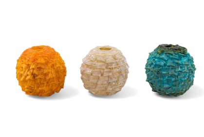 Mid Century Lucite Floral Lamp Shades (3)