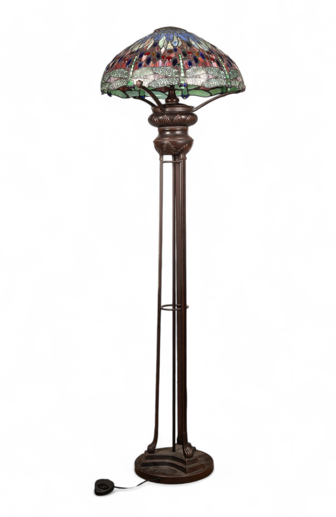 Tiffany Style Dragonfly Glass Shade Floor Lamp (1 of 14)