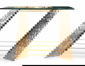 Marsha Lega Beveled Glass Table w/ Copper