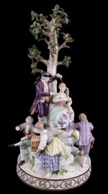 Meissen Centerpiece Scene w/ Tree (C. 1825-1924)