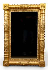 Antique Federal Style Gold Wood Wall Mirror