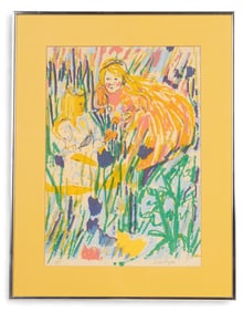 Ltd Ed Signed Silkscreen of Girls in Flowers