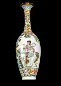 Chinese Famille Rose Vase w/ Archaic Script Mark