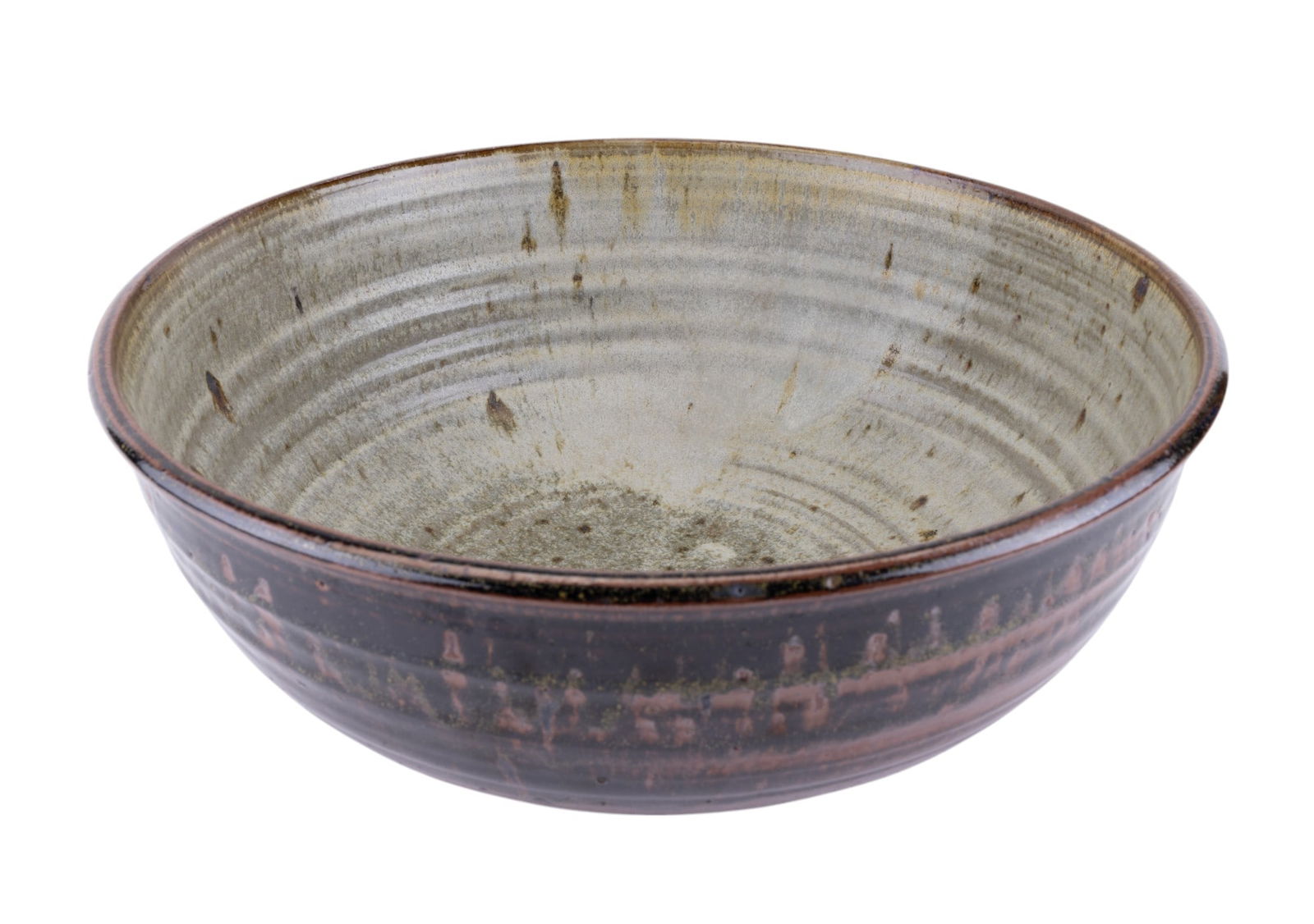 Vintage Large Artisan Earthenware Bowl (1 of 6)