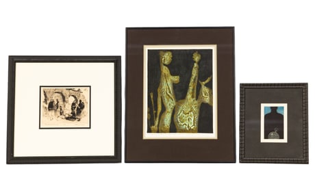 Signed Etchings and Modernist Lithograph (3)