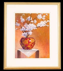 Yumiko Ichikawa (Jap/Am) Painting, Cherry Blossom