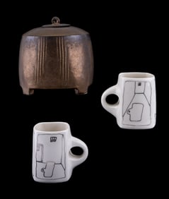 K. Narthui Tea Jar and James Rothrock Mugs (2)