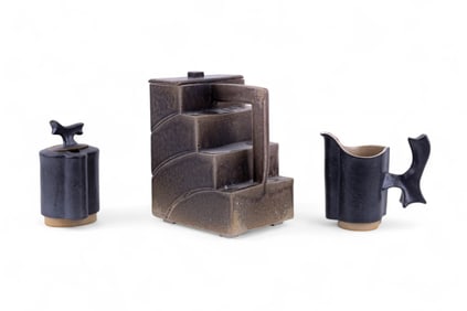 Porcelain Step Teapot and Hsu Cream & Sugar