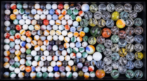 Assorted Vintage Glass Marbles (~200 Total)