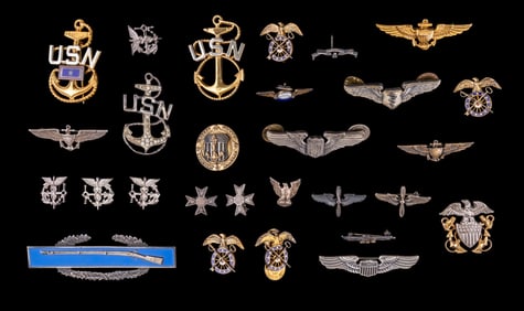 Sterling Silver & Gold Filled U.S. Military Pins