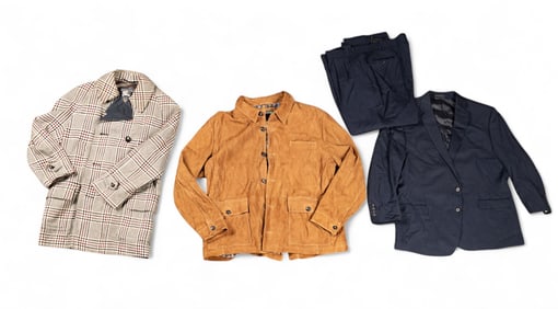 Burberry + Orvis Suede Coats, R. Lauren Suit, Fur