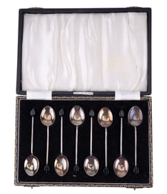 Birmingham, England Sterling Enameled Tea Spoons