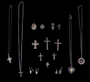 Sterling Silver Cross Pendants & Prayer Medallions