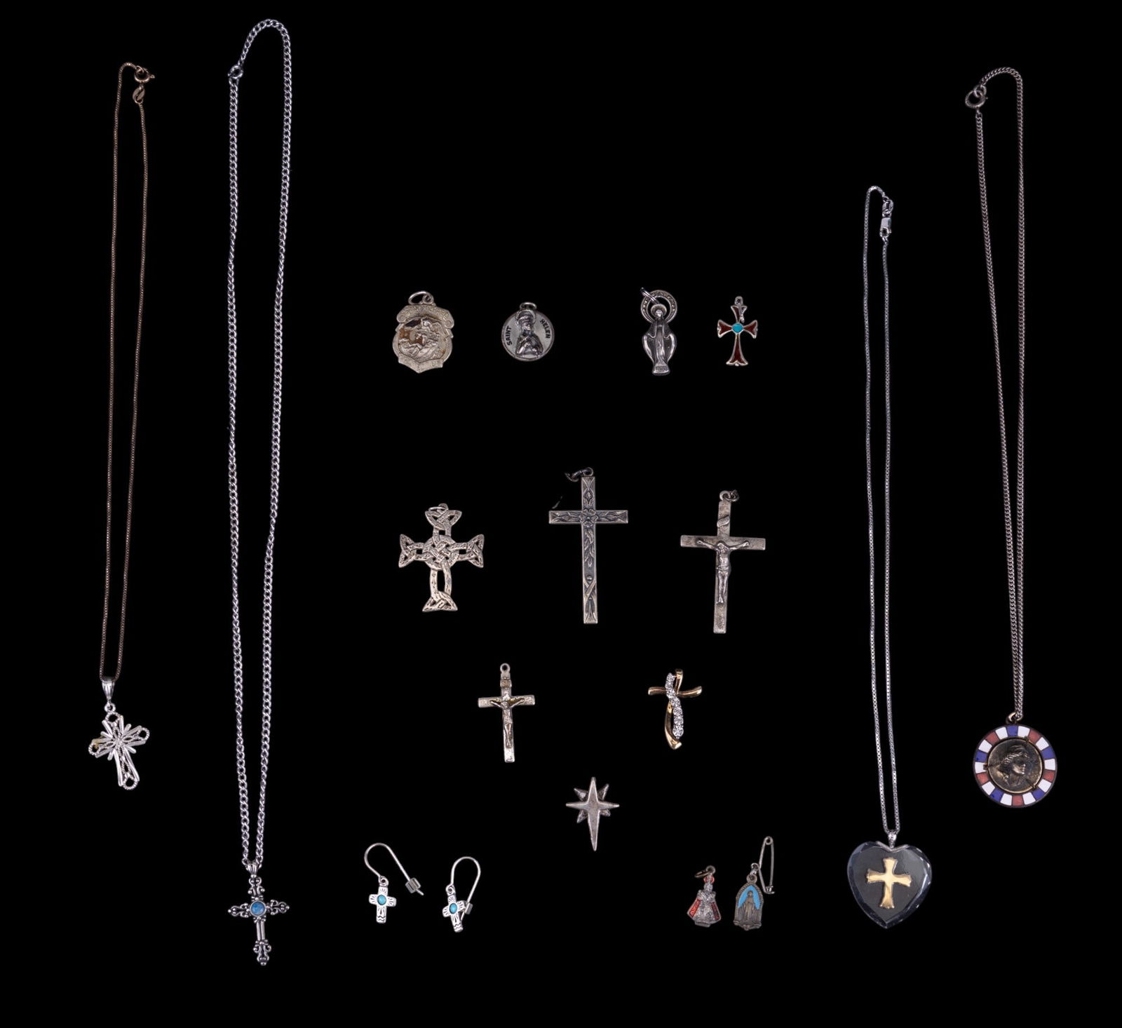 Sterling Silver Cross Pendants & Prayer Medallions (1 of 14)
