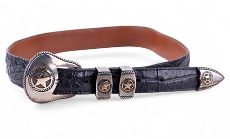 RDM 14K Sterling Tom Taylor Alligator Skin Belt