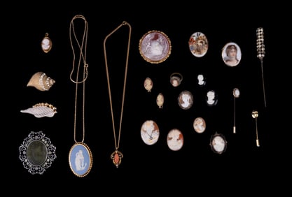 Wedgwood, Sarah Cov., KJL, & Cameo Brooches