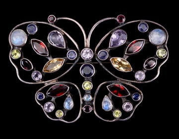 Nicky Butler Sterling & Moonstone Butterfly Brooch