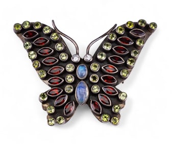 Nicky Butler Sterling & Moonstone Butterfly Brooch