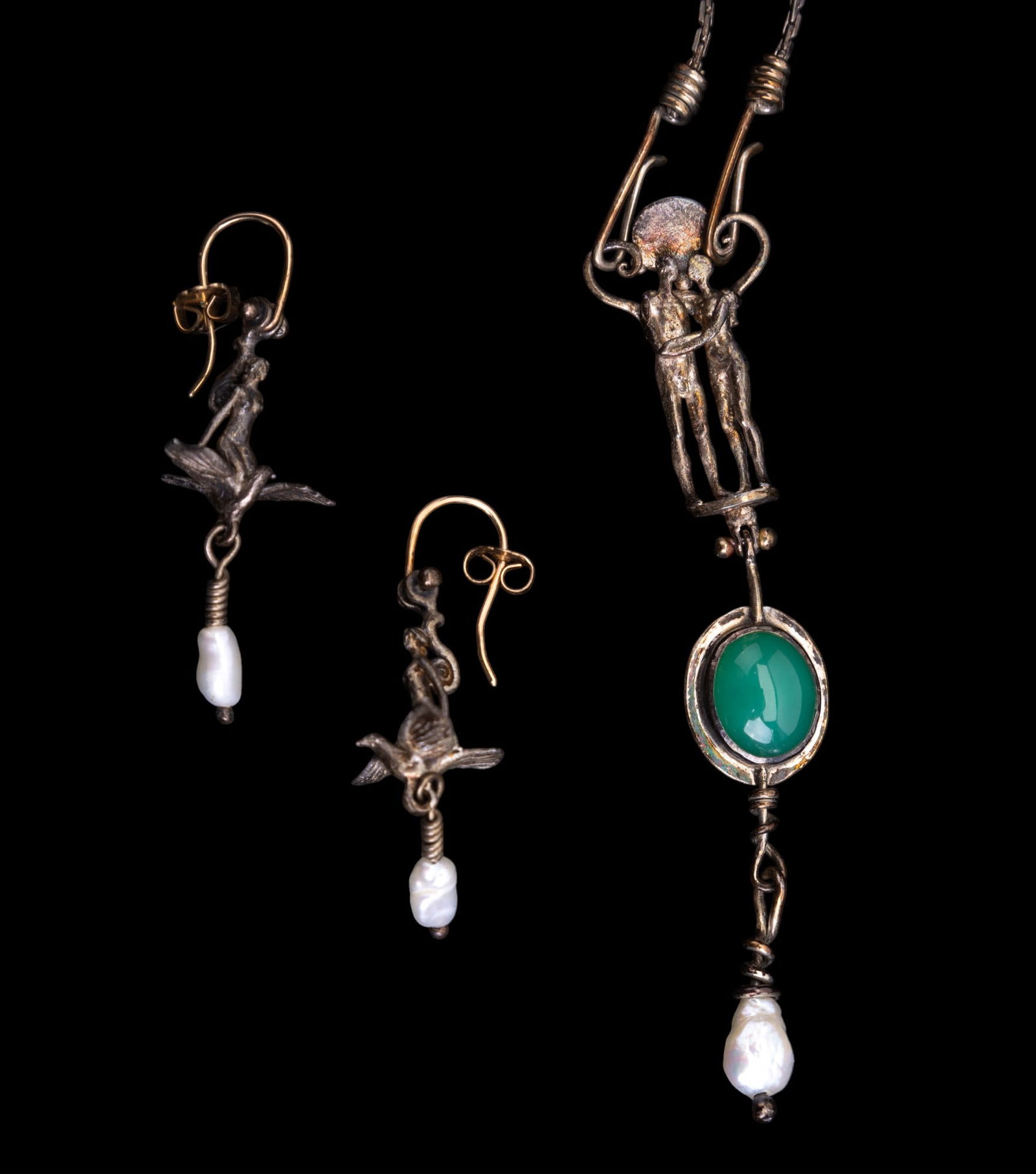 Sterling Figural Necklaces and Earrings (1 of 6)