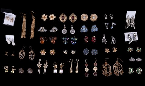 Judith Ripka Sterling, Lisner, Rhinestone Earrings