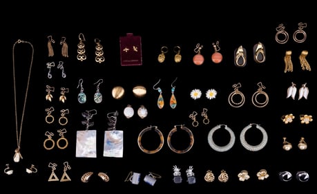 12K GF Necklace & Earrings + Designer Earrings