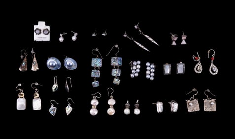 Sterling Pearl, MOP, Mabe, Abalone & More Earrings
