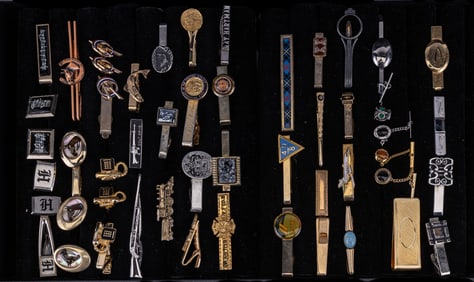 Hickock & Other Tie Clips, Some w/ Cufflinks