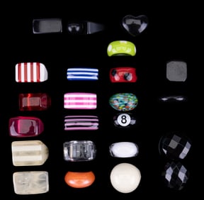 Acrylic, Glass, and Wood Oversized Rings