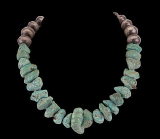 Early Signed Native American Turquoise Necklace