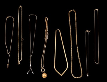 Monet, Napier, & Other Gold Tone Necklaces (8)