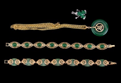 Green Jadeite Bracelets, Necklace, Pendant