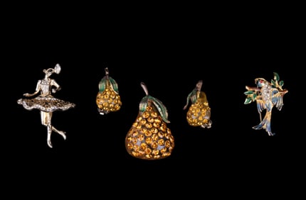 Vintage Sterling and Corocraft Brooches