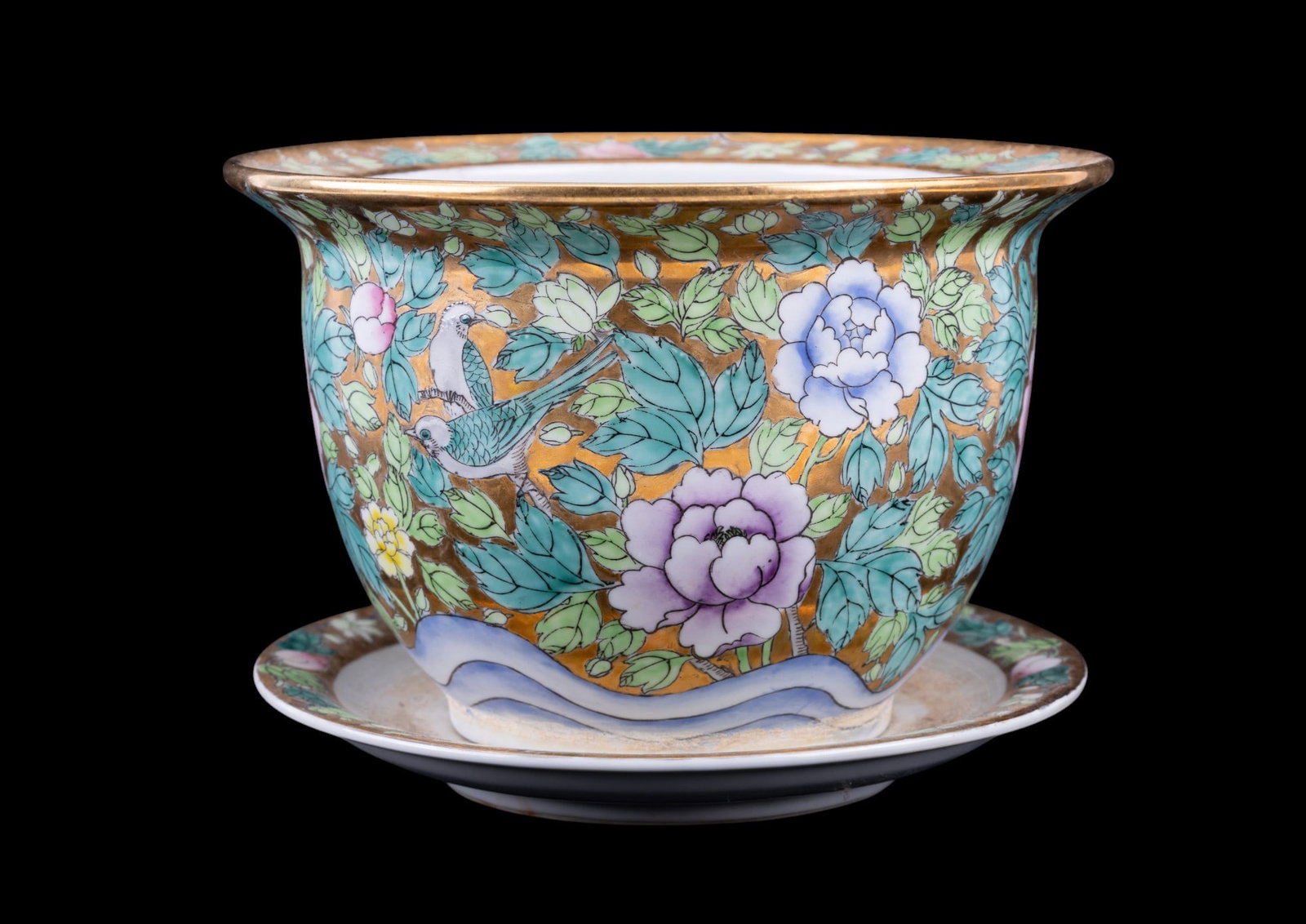 1st Half 20th C Chinese Planter w/ Under Tray: 1st Half 20th C Chinese Planter w/ Under Tray