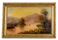 Alfred Augustus Glendenning Lake Scene w/ Boat
