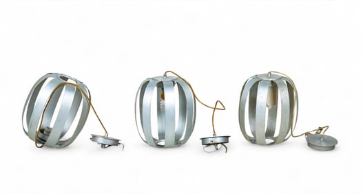 MCM Style Cage Hanging Lights (Set of 3)