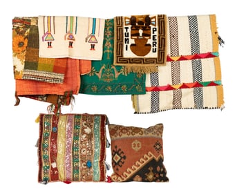 Ethnic Textile Grouping w/ Rugs, Runner, Tapestry