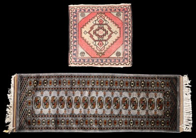 Pakistani Bokhara Runner and Hand Woven Kilim Rug