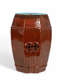 Chinese Red Drip Glaze Ceramic Garden Stool