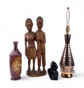B.Rehnqvist Lamp Body, Wood Statue, Ceramic Lamp